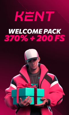 Приветственный пакет бонусов 370% + 200 FS в Kent casino